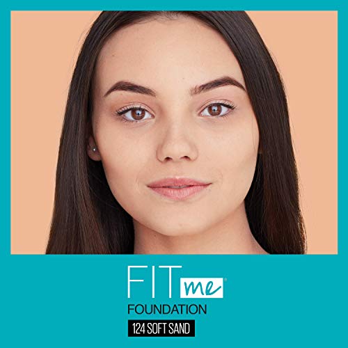 Maybelline New York Fit Me Matte + Poreless Liquid Foundation, Pouch Format, 124 Soft Sand, 1.3 Ounce #TOP2