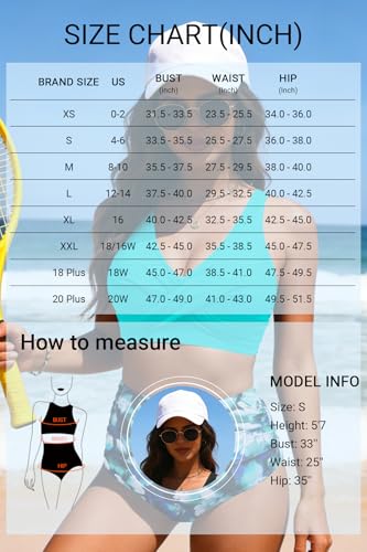 Image of Yonique High Waisted Two Piece Swimsuit-Womens Bikini Set Tummy Control Bathing Suit Modest Full Coverage Bikini 2025