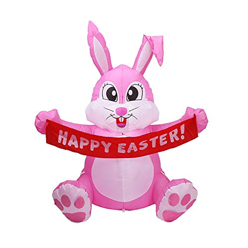 Lapin de Pâques gonflable décorations extérieures stables face au vent pour pelouse