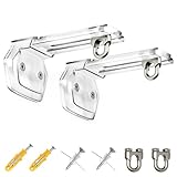 Universal Projector Screen Mount Bracket,Adjustable Wall & Ceiling L-Brackets with Closed Hooks,1.4'–4' Extension,66 lbs Capacity,Includes Full Hardware for Home Theater & Outdoor Screens,Clear