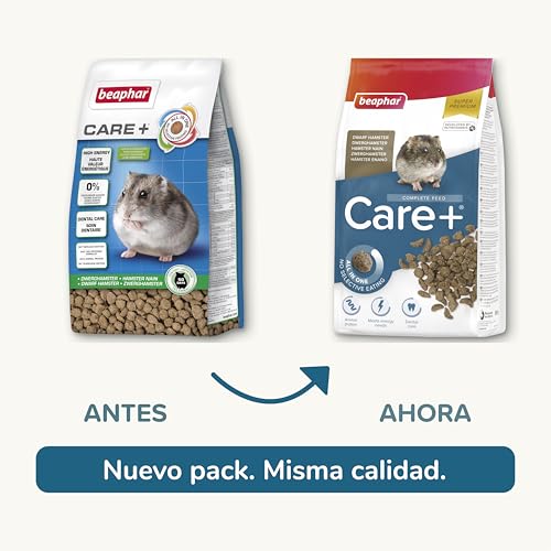 Beaphar Care+ Super Premium-Futter für Zwerghamster - 500 g - Hoher Energiewert - Zahnabfall und ohne Zuckerzusatz - Extrudiertes Futter