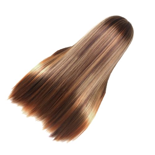 Postiche longue lisse filet rose pour vos soirées et fêtes