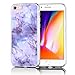 Produktbild Conie® Handyhülle Rück Schale für iPhone 6 Plus / + / 6S Plus / +, Ultra Slim TPU Hülle aus Silikon mit Bilder Motiv, Kanten Display Kamera Schutz, Motiv Lila Marmor Design