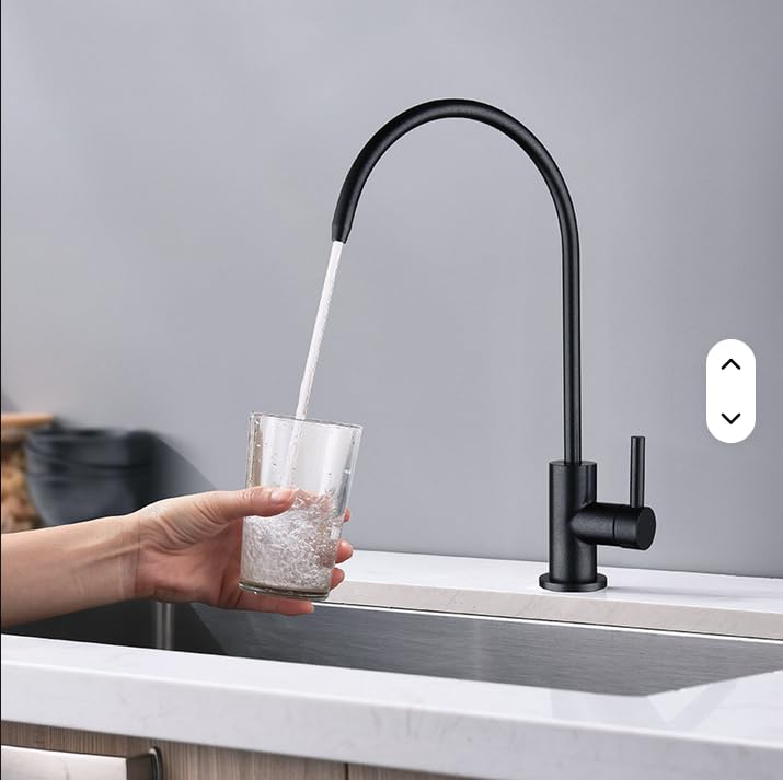 Image of Parijata SS Black Faucet for RO Water Purifier (Black)