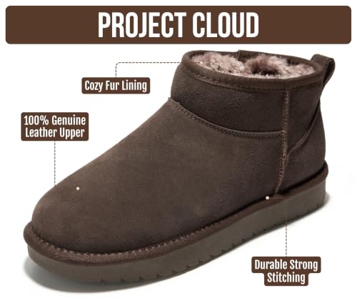 Image of Project Cloud 100% Genuine Leather Comfortable Womens Ankle Boots | Water Resistant Memory Foam Insole Winter Shoes - Trendy Footwear Outdoor Fall Shoes for Women - Winter Boots for Women