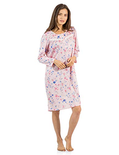 Casual Nights Women's Floral Pintucked Long Sleeve Nightgown - Pink - 4X #TOP1