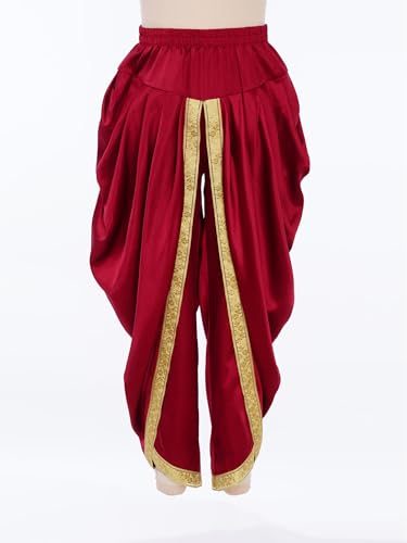 Kids Boys Satin Harem Pants India Hippie Dhoti Pants Halloween Cosplay Fancy Dress Casual Draped Baggy Trousers4