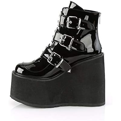 Demonia SWING-105 Women's Ankle Boots, Black Patent, 7