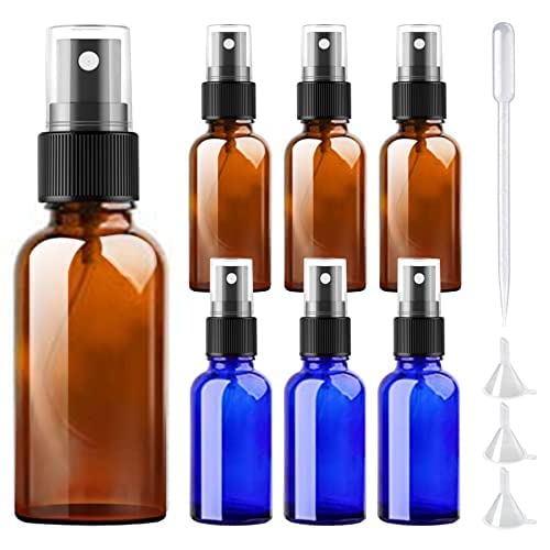 DONQL Glass Spray Bottles 6Pcs Fine Mist Spray Bottle Glass Spray Bottle for Travel Liquid Water Cosmetic Atomizer Bottle (30ml)