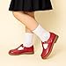 DREAM PAIRS Girl Mary Jane Dress Shoes - Ballet Flats for Girl School Uniform Shoes for Toddler Little Girls,Size 12 Little Kid,Red,KKUMFA2509
