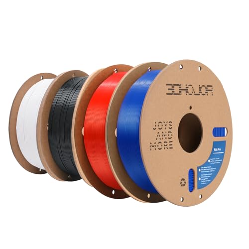 Image of 3DHoJor PLA Pro (PLA+) Filament 1.75mm 3D Printing Filament - 1kg*4 Bundle, Cardboard Spool, Dimensional Accuracy + /- 0.03 mm - Black, White, Blue, Red
