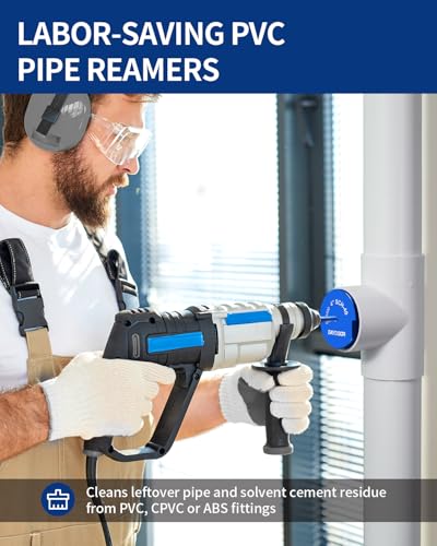 Image of DAYDOOR 4'' PVC Pipe Reamer, 4-Inch PVC Fitting Saver | 4-Sided Carbide Blade Hub Saver, Socket Saver Plumbing Tool for Sch.40 PVC, CPVC, ABS, Fit Standard 1 /2 inch Drills