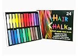 Hair Chalk, 24 Colors Set Non-Toxic Temporary Hair Color Chalk Dye Soft Pastels for Women and Girls Hair