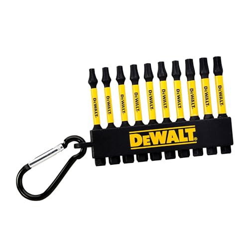 Image of DEWALT DT7275-QZ 10-Piece EXTREME FLEXTORQ 57mm Screwdriver Bit Set on a Keyring (T20 x3, T25 x4, T30 x3)