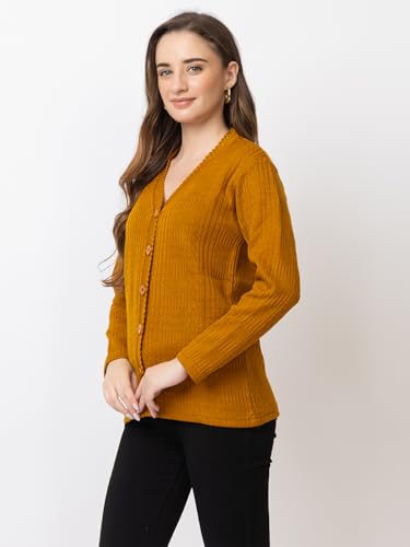 Image of Women's Warm Woolen Cardigan - Stylish Full Sleeve Knitwear for Winter, Cozy & Elegant Sweater