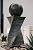 XBrand Modern Zen Ball Water Fountain, Curved Swirl Sphere Indoor Outdoor Decor, 30 Inch Tall, Black