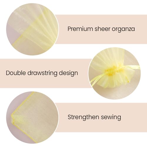 Image of Meowoo 100PCS Organza Bags, 3x4in Small Mesh Bags Drawstring, Mesh Gift Bags Drawstring for Jewelry, Candy, Christmas, Sachets, Festivals, Bathroom Soaps, Makeup Organza, Wrapping Supplies(beige)
