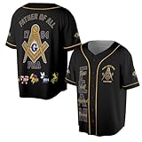 TPTK - Customize Name, Lodge Name Masonic Father of All 1784 PHA Freemason 3D Baseball Jersey S-5XL (US, Alpha, Medium, Regular, Regular, Black)