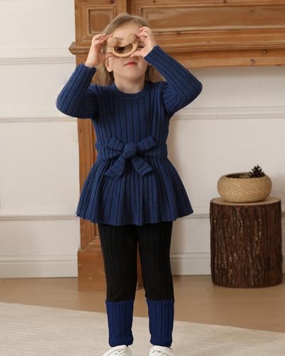 Kucnuzki Toddler Baby Girl Clothe Long Sleeve Shirt Sweatshirt Leggings 2 Piece Kids Baby Girl Fall Outfit Winter Clothe2