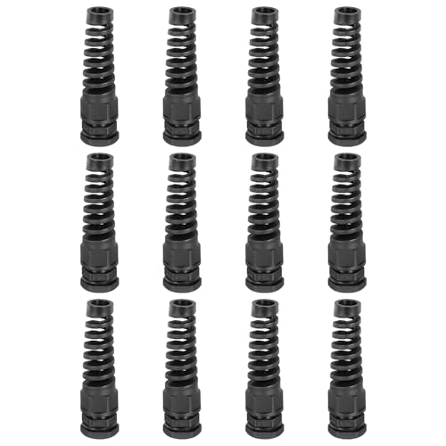 sourcing map 12 Pcs PG11 Cable Glands Adjustable 5-10mm PA66 Nylon IP68 Waterproof Connectors with Dual Seals Anti-Corrosion for Industrial/Outdoor Electrical Systems