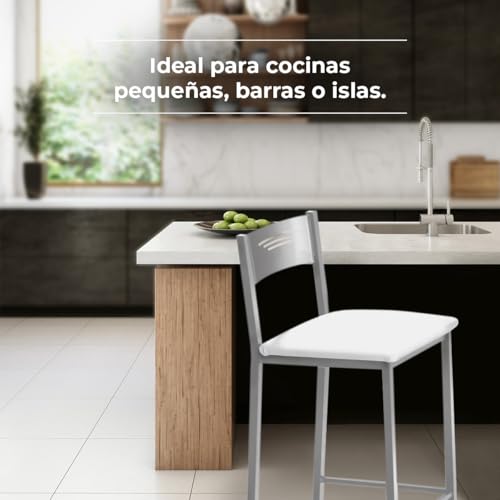 Tabourets haut de cuisine 60 cm blancs pour îlot central convivial