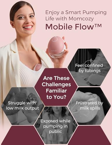 Image of Momcozy Breast Pump Hospital-Grade, Hands Free Breast Pump App with Leak-Proof DoubleFit Flange, Personalized Multi-Modes & 15 Levels, 2 Count