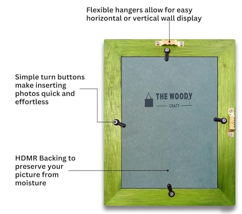 Image of 6x8 Frame | Wall Frame | mini Frames | Green Wooden Frame for Wall | Adds Style to Any Room, Perfect Gift for Friends (6x8 inch, Green)
