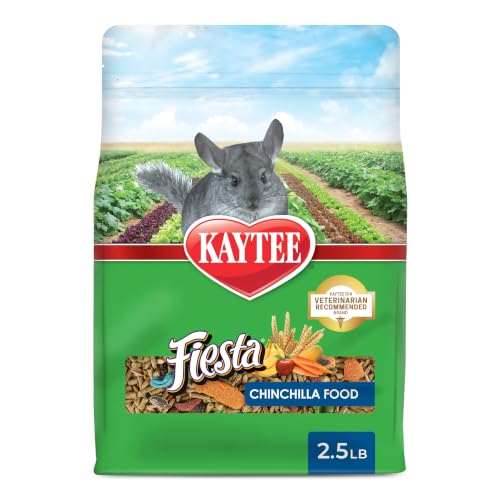 Kaytee Fiesta Chinchilla Food Nutritious and Fun Blend Supports Dental Health and Digestion 2.5 pounds
