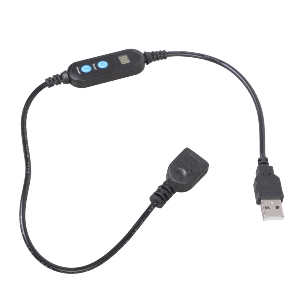 Elnwnnkc USB Timer Cable Adjustable 1 to 30 Minutes Countdown Feature with Power Switching Button for Aquarium LED Fan