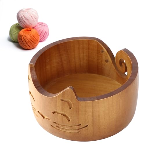 Bol à fil en bois de chat pour tricoter confortablement au salon - 3