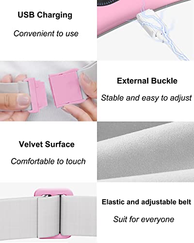 Electric Heating Pad, Portable Cordless Menstrual Heating Pad with 4 Heat Levels and 4 Massage Modes, Fast Large Heating Belly Wrap Belt for Cramps, Back Pain Relief Gifts for Women Girls Her (Pink) - Image 6