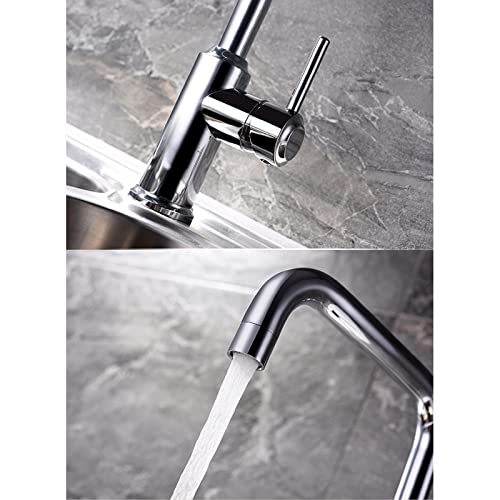 Robinet de cuisine laiton mitigeur 360° chrome eau chaude froide - 4