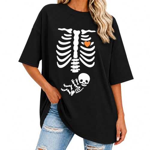 Halloween Maternity Shirt for Women Funny Pumpkin Graphic Pregnancy Tee Short Sleeve Mama to Be Fall Holiday T-Shirt