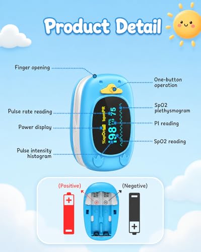Healthtree JKS50A fingertip Pulse Oximeter with Small Finger Clip, SpO2 Blood Oxygen Monitor with OLED Display, Heart Rate Monitor, Portable O2 Saturation Tracker for Family Daily Health Monitoring - Image 6