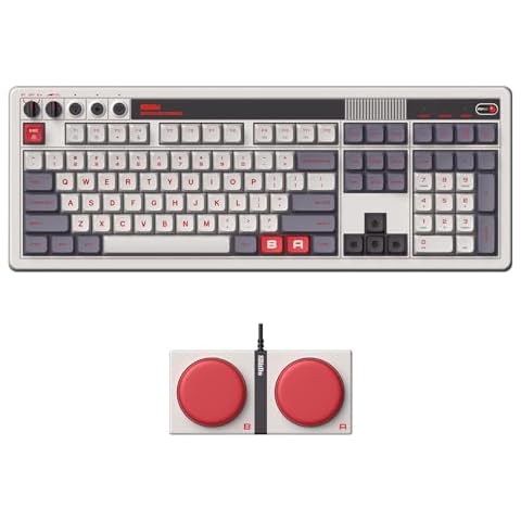 8BitDo Retro 108 Mechanical Keyboard with 108 Keys and Integrated Numpad, Bluetooth/2.4G/USB-C Hot Swappable Wireless Gaming Keyboard for Windows and Android - N Edition Cover