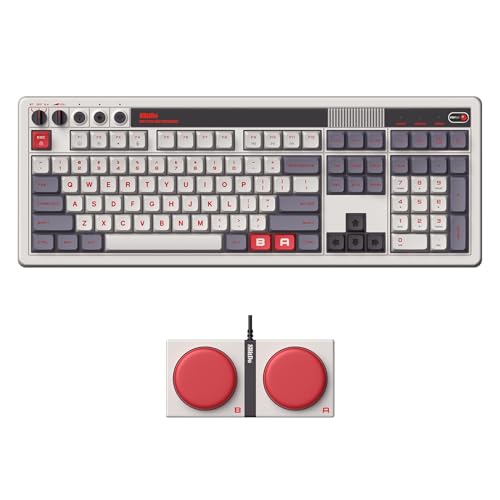 8BitDo Retro 108 Mechanical Keyboard with 108 Keys and Integrated Numpad, Bluetooth/2.4G/USB-C Hot Swappable Wireless Gaming Keyboard for Windows and Android - N Edition by 8Bitdo - Used condition - CA$116.16
