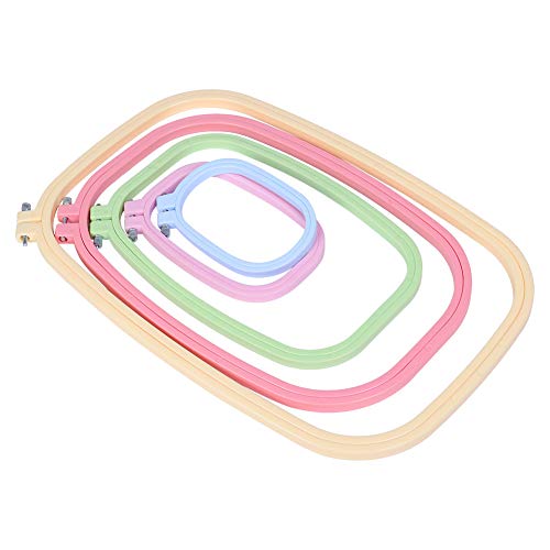5 Size Rectangular Embroidery Hoops Set, ABS Rectangle Embroidery Frame Cross Stitch Hoop Sewing Tool Cross Stitch Hoops Embroidery Circles for DIY Embroidery Craft Candy Color