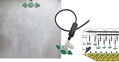 Image of DIY Crafts Water Misting Cooling System Kit Summer Sprinkler Nozzle Outdoor Garden Greenhouse Park Plant Spray Hose Watering Spray Do it YourSelf
