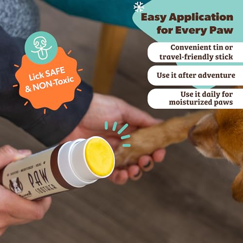 Image of Natural Dog Company Paw Soother Balm Bundle, (1) 2 oz. Tin & (1) Travel Stick, Dog Paw Cream and Lotion, Moisturizes & Soothes Irritated Paws & Elbows, Protects from Cracks & Wounds
