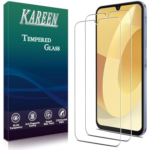 KAREEN 2-Pack Screen Protector for Samsung Galaxy A15 5G Tempered Glass, Anti Scratch, Bubble Free, 9H Hardness, Easy to Install Cover