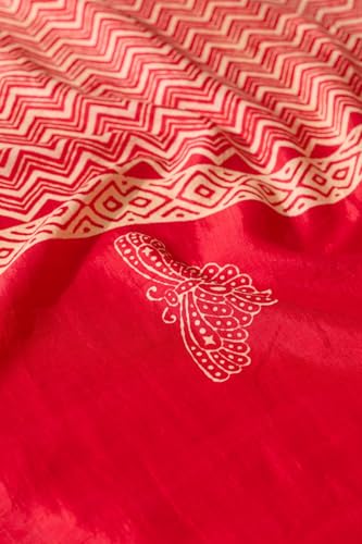 Taneira red murshidabad silk saree in pure silk – image 6