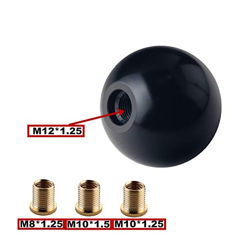 DEWHEL Sphere Shift Knob 5 Speed Velocity Short Throw Shifter 200 Gram Weighted Aluminum M12x1.25 M10x1.5 M10x1.25 M8x1.25 Black - Image 5