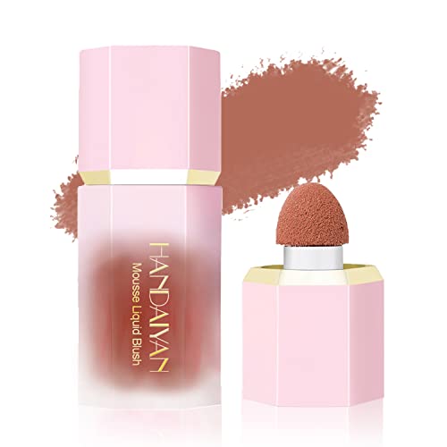 GL-Turelifes Crema Liquid Blush, cuscino d'aria per guance, pigmento elevato, mousse in velluto, dall'aspetto naturale, finitura battezzante, facile da sfumare (6 cioccolati)