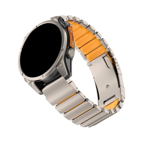 [PLYYQZM] 26 22mm �`�^���o���h,�ɍ��� Gar min Fenix ??8 47 51mm MARQ Aviator Athlete2 Gen2 �ɓK�p(TitaniumO,26mm(Epix Pro 51mm))