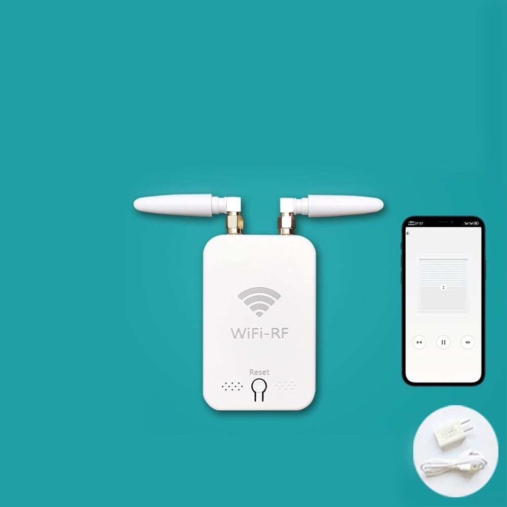 Para Tuya Smart WiFi RF Copiadora de control remoto compatible con puertas eléctricas Persianas enrollables Soporta hasta 10 dispositivos Duplicador de señal inalámbrico de 2.4 GHz para automatización