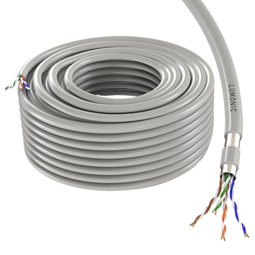 Lumonic LAN Netzwerkkabel 50m | LAN Kabel CAT5e F/UTP | Patchkabel Flexibel 4X 2X AWG26/7 (verseilt) | 100MHz Gigabit Ethernet Lumonic LAN Netzwerkkabel 50m | LAN Kabel CAT5e F/UTP | Patchkabel Flexibel 4X 2X AWG26/7 (verseilt) | 100MHz Gigabit Ethernet