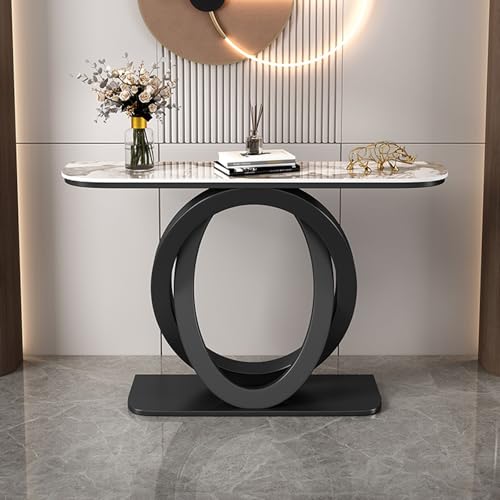 Mesa consola de sofá estrecha con marco de metal resistente para pasillo y recibidor 8