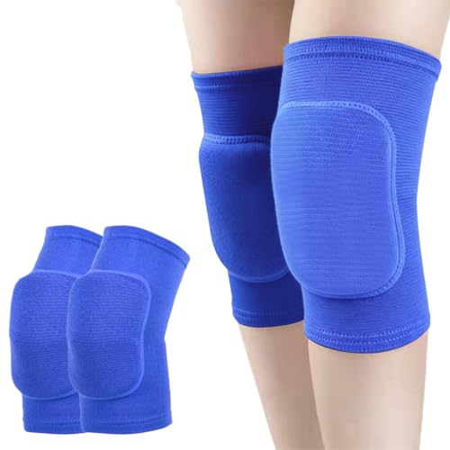 COYUN 1 Paio Ginocchiera Pallavolo, Ginocchiere Morbide, Elastico Ginocchiere Pallavolo Unisex, Ginocchiere Elastiche Antiscivolo, Protezione del Ginocchio Sport per Danza Pallavolo Basket Yoga (Blu)