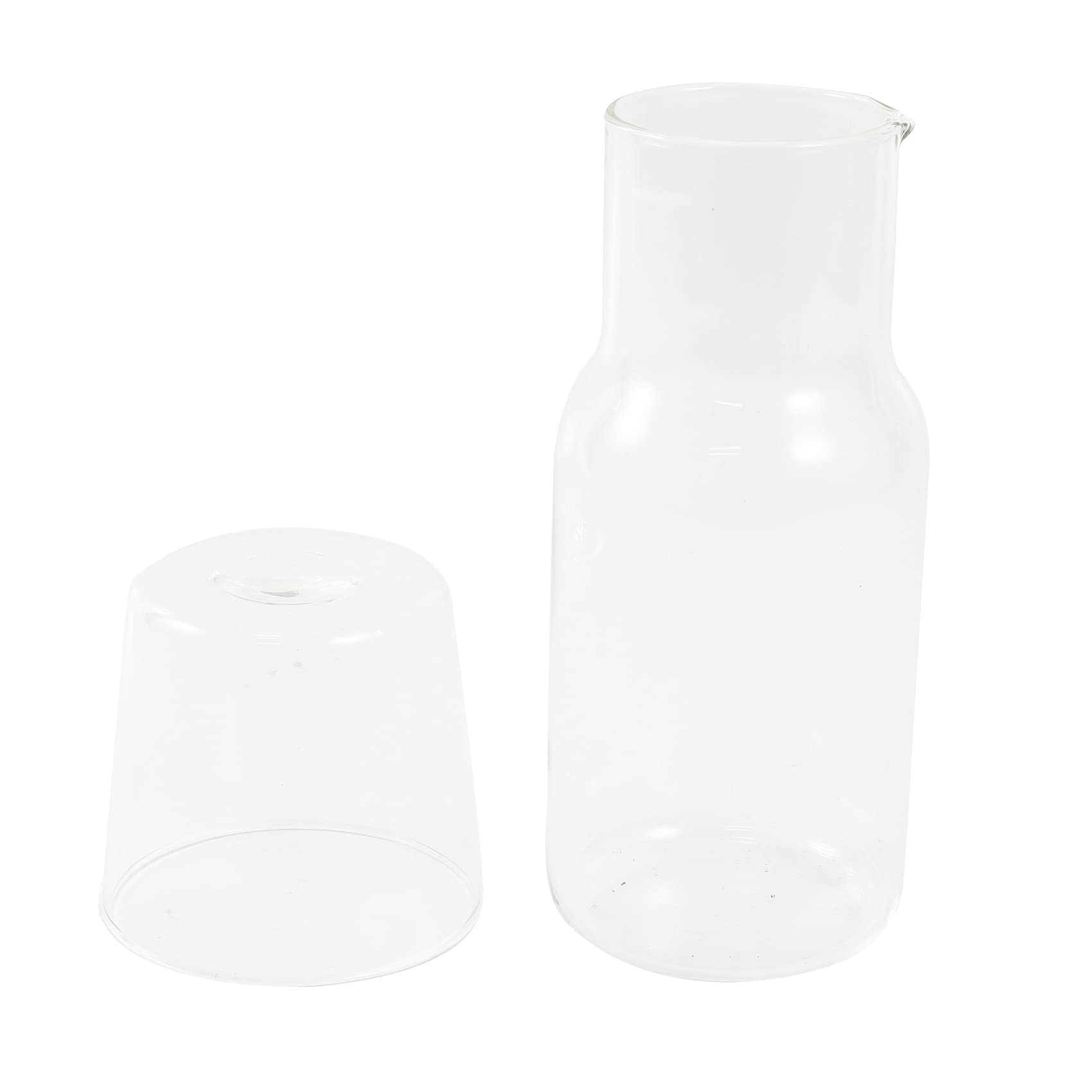 CTRLZS Water Carafe with Tumbler Glass Cold Hot Water Bottle Cup Sets Bedside Water Pitcher High Temperature Resistance Bottle