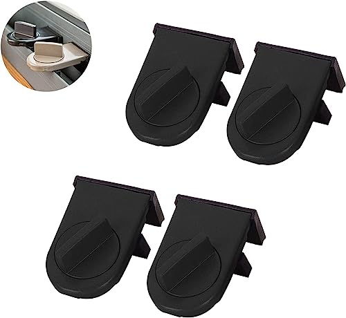 窓 ロック 4個 セット ドア 防犯 サッシ ストッパー 子供安全 ウインドロック ドアロック ツイストタイプウィンドウロック 引き戸 ストッパー (黒 4個入)